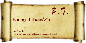 Paray Tihamér névjegykártya